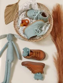 Bottillons Cuir Souple Bébé Mixte 4 Pattes Marron - Vertbaudet