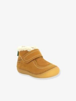 Bottillons Fourrés Cuir Bébé Somoons KICKERS® 1ers Pas Caramel - Kickers