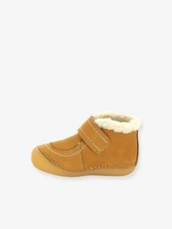Bottillons Fourrés Cuir Bébé Somoons KICKERS® 1ers Pas Caramel - Kickers -Pampero Boutique bottillons fourres cuir bebe somoons kickers 1ers pas 3