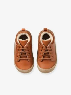 Bottillons Fourrés Lacés Cuir Souple Bébé Spécial 4 Pattes Marron - Vertbaudet -Pampero Boutique bottillons fourres laces cuir souple bebe special 4 pattes 4