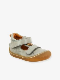 Bottillons Salomés Cuir Bébé Garçon Sebastien Babybotte® Gris - Babybotte