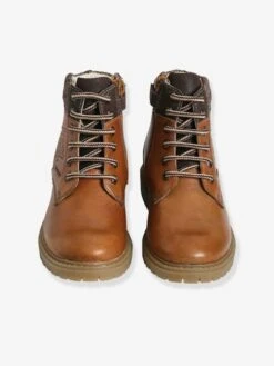 Bottines Crantées Lacées Et Zippées Cuir Garçon Marron - Vertbaudet -Pampero Boutique bottines crantees lacees et zippees cuir garcon 3