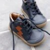 Bottines Cuir Bébé Garçon Lacets + Glissière Marine - Vertbaudet