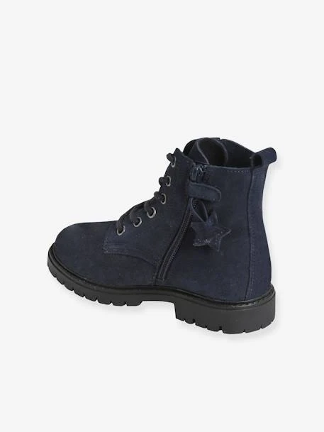 Bottines Cuir Fille Lacées, Zippées Et élastiquées Bleu Marine - Vertbaudet 6 Bottines Cuir Fille Lacées, Zippées Et élastiquées Bleu Marine - Vertbaudet – Image 4