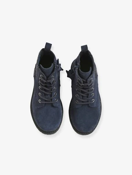 Bottines Cuir Fille Lacées, Zippées Et élastiquées Bleu Marine - Vertbaudet 7 Bottines Cuir Fille Lacées, Zippées Et élastiquées Bleu Marine - Vertbaudet – Image 5