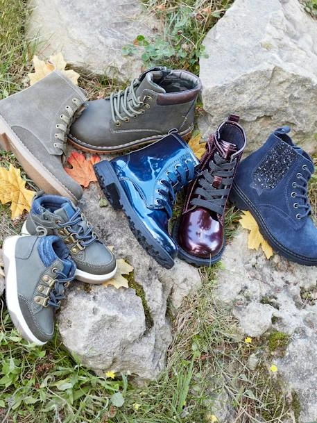 Bottines Cuir Fille Lacées, Zippées Et élastiquées Bleu Marine - Vertbaudet 3 Bottines Cuir Fille Lacées, Zippées Et élastiquées Bleu Marine - Vertbaudet