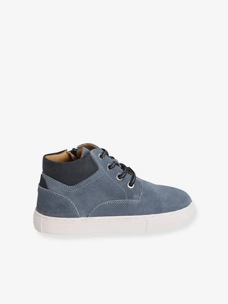 Bottines Cuir Garçon Lacées Et Zippées Marine Clair - Vertbaudet 4 Bottines Cuir Garçon Lacées Et Zippées Marine Clair - Vertbaudet – Image 2