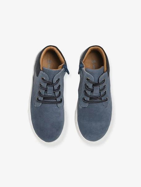 Bottines Cuir Garçon Lacées Et Zippées Marine Clair - Vertbaudet 6 Bottines Cuir Garçon Lacées Et Zippées Marine Clair - Vertbaudet – Image 4