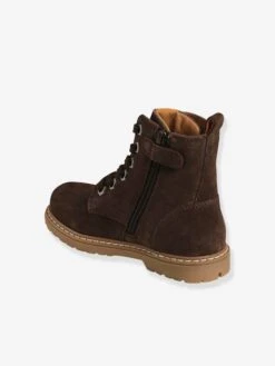 Bottines Cuir Garçon Lacées Et Zippées Marron Foncé - Vertbaudet -Pampero Boutique bottines cuir garcon lacees et zippees 3