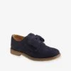 Bottines Derby Fille En Cuir Marine - Vertbaudet