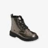 Bottines Imprimées Bébé Fille Lacées Et Zippées Argent Aop Fleurs - Vertbaudet -Pampero Boutique bottines imprimees bebe fille lacees et zippees