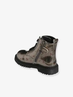 Bottines Imprimées Bébé Fille Lacées Et Zippées Argent Aop Fleurs - Vertbaudet -Pampero Boutique bottines imprimees bebe fille lacees et zippees 2