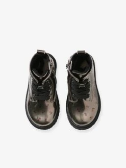 Bottines Imprimées Bébé Fille Lacées Et Zippées Argent Aop Fleurs - Vertbaudet -Pampero Boutique bottines imprimees bebe fille lacees et zippees 3