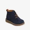 Bottines Lacées Cuir Bébé Bleu Marine - Vertbaudet