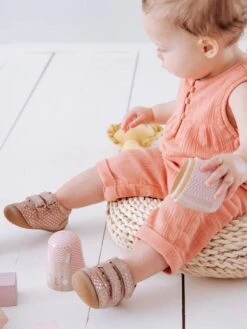 Chaussons 4 Pattes Bébé Fille En Cuir Rose - Vertbaudet -Pampero Boutique chaussons 4 pattes bebe fille en cuir 5