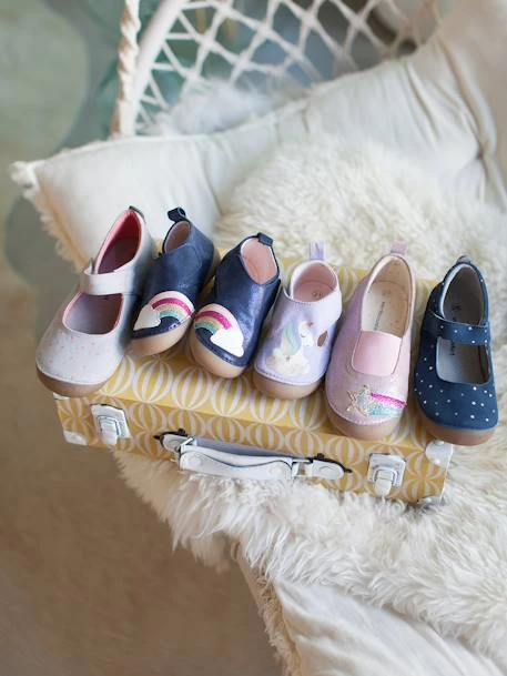 Chaussons Bébé Fille En Cuir Souple Bleu Marine - Vertbaudet 4 Chaussons Bébé Fille En Cuir Souple Bleu Marine - Vertbaudet – Image 2