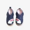 Chaussons Bébé Fille En Cuir Souple Bleu Marine - Vertbaudet