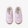 Chaussons Bébé Fille En Cuir Souple Lilas - Vertbaudet