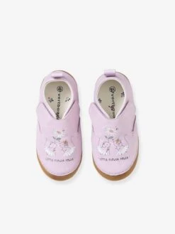 Chaussons Bébé Fille En Cuir Souple Lilas - Vertbaudet