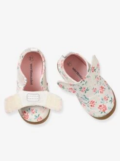 Chaussons Bébé Fille En Toile Imprimée Rose Fleurs - Vertbaudet -Pampero Boutique chaussons bebe fille en toile imprimee 2