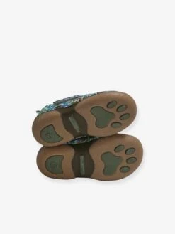 Chaussons Bébé Garçon En Toile Vert Imprime - Vertbaudet -Pampero Boutique chaussons bebe garcon en toile 4