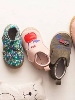 Chaussons Bébé Garçon En Toile Vert Imprime - Vertbaudet -Pampero Boutique chaussons bebe garcon en toile 5