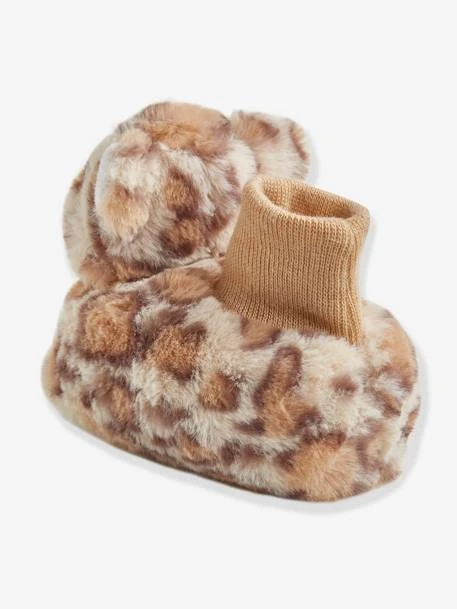 Chaussons Bébé Garçon Esprit Peluche Beige Imprimé Léopard - Vertbaudet 4 Chaussons Bébé Garçon Esprit Peluche Beige Imprimé Léopard - Vertbaudet – Image 2