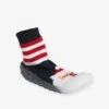 Chaussons-chaussettes De Noël Enfant Antidérapants Rayé Rouge - Vertbaudet -Pampero Boutique chaussons chaussettes de noel enfant antiderapants