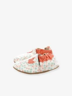 Chaussons Cuir Souple Bébé Daisy Summer ROBEEZ© Blanc Imprimé - Robeez -Pampero Boutique chaussons cuir souple bebe daisy summer robeez 2