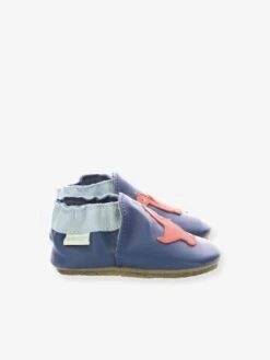 Chaussons Cuir Souple Bébé Dino Time ROBEEZ© Marine - Robeez -Pampero Boutique chaussons cuir souple bebe dino time robeez 1