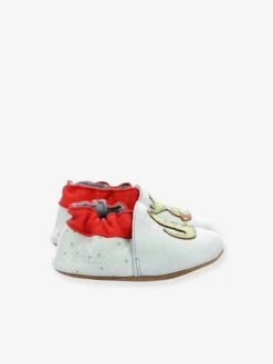 Chaussons Cuir Souple Bébé Relax Croco ROBEEZ© Bleu Ciel - Robeez