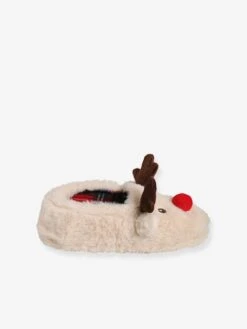 Chaussons De Noël Pour La Famille Beige Clair - Vertbaudet -Pampero Boutique chaussons de noel pour la famille 2