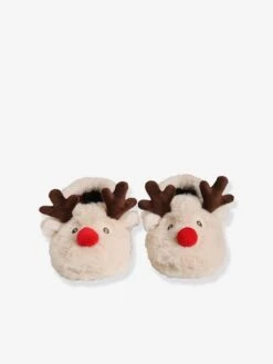 Chaussons De Noël Pour La Famille Beige Clair - Vertbaudet -Pampero Boutique chaussons de noel pour la famille 5