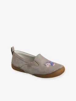 Chaussons élastiqués Enfant En Cuir Beige Irisé - Vertbaudet