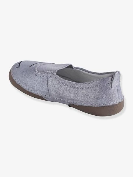 Chaussons élastiqués Fille En Cuir Gris Clair - Vertbaudet 4 Chaussons élastiqués Fille En Cuir Gris Clair - Vertbaudet – Image 2