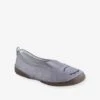 Chaussons élastiqués Fille En Cuir Gris Clair - Vertbaudet