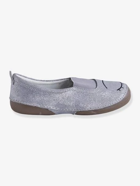 Chaussons élastiqués Fille En Cuir Gris Clair - Vertbaudet 7 Chaussons élastiqués Fille En Cuir Gris Clair - Vertbaudet – Image 5