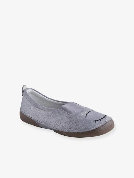 Chaussons élastiqués Fille En Cuir Gris Clair - Vertbaudet 3 Chaussons élastiqués Fille En Cuir Gris Clair - Vertbaudet