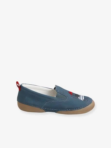 Chaussons élastiqués Garçon En Cuir Bleu - Vertbaudet 7 Chaussons élastiqués Garçon En Cuir Bleu - Vertbaudet – Image 5