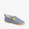 Chaussons élastiqués Garçon En Cuir Imprimé Bleu - Vertbaudet