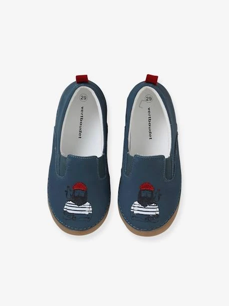 Chaussons élastiqués Garçon En Cuir Bleu - Vertbaudet 3 Chaussons élastiqués Garçon En Cuir Bleu - Vertbaudet