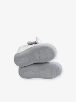 Chaussons Esprit Peluche Bébé Fille Gris - Vertbaudet -Pampero Boutique chaussons esprit peluche bebe fille 4