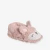 Chaussons Fille Esprit Peluche Rose Pale - Vertbaudet