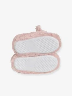 Chaussons Fille Esprit Peluche Rose Pale - Vertbaudet -Pampero Boutique chaussons fille esprit peluche 4
