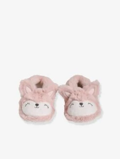 Chaussons Fille Esprit Peluche Rose Pale - Vertbaudet -Pampero Boutique chaussons fille esprit peluche 5