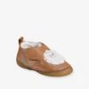 Chaussons Fourrés Bébé Fille En Cuir Souple Camel Pailleté - Vertbaudet -Pampero Boutique chaussons fourres bebe fille en cuir souple