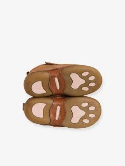 Chaussons Fourrés Bébé Fille En Cuir Souple Camel Pailleté - Vertbaudet -Pampero Boutique chaussons fourres bebe fille en cuir souple 5