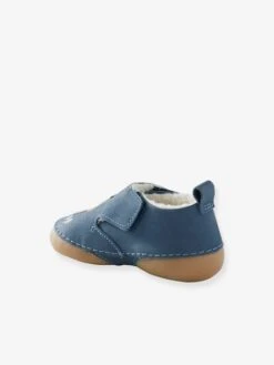 Chaussons Fourrés Bébé Garçon En Cuir Souple Bleu - Vertbaudet -Pampero Boutique chaussons fourres bebe garcon en cuir souple 2