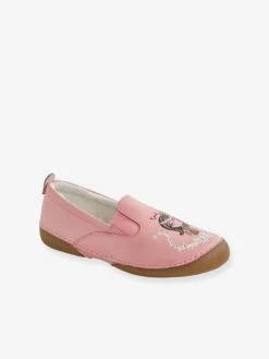 Chaussons Fourrés Fille En Cuir Rose - Vertbaudet