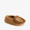 Chaussons Intérieur Velours Enfant Lion Cappuccino - Vertbaudet